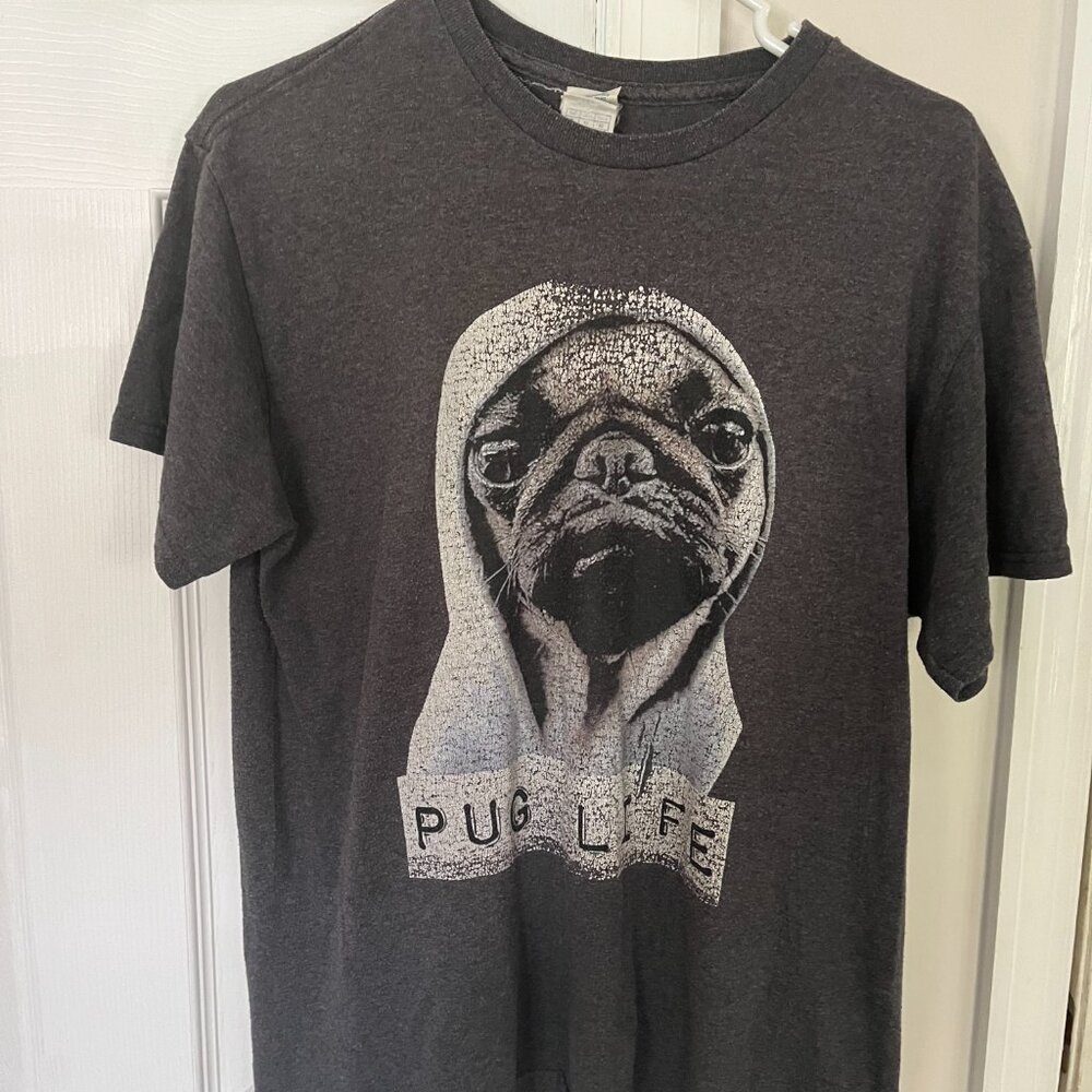 Pug Life T-shirt Mens Medium Gray